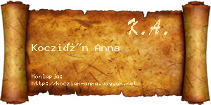 Koczián Anna névjegykártya